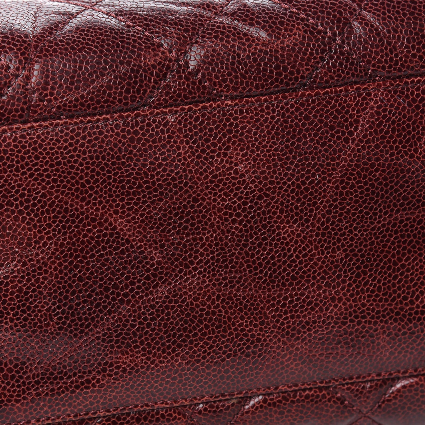 Crumpled Grained Calfskin CC Crave Tote Burgundy