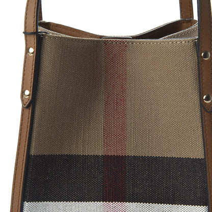 Burberry Canvas Mega Check Mini Tote Tan 9 of 10