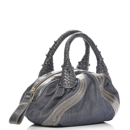 Fendi Denim Spalmati Woven Spy Bowler Blue 3 of 7