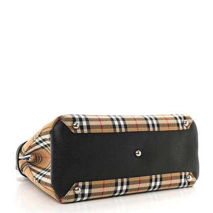 Burberry Goatskin Vintage Check Medium Banner Tote Black 4 of 11
