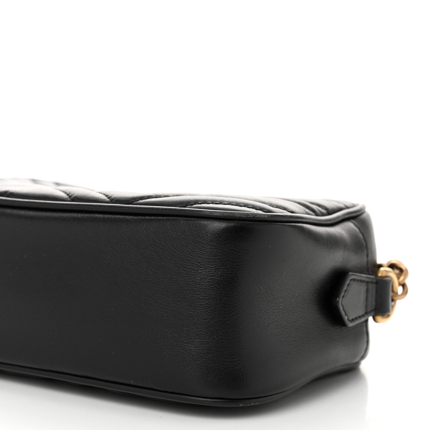 Calfskin Matelasse Small GG Marmont Chain Shoulder Bag Black