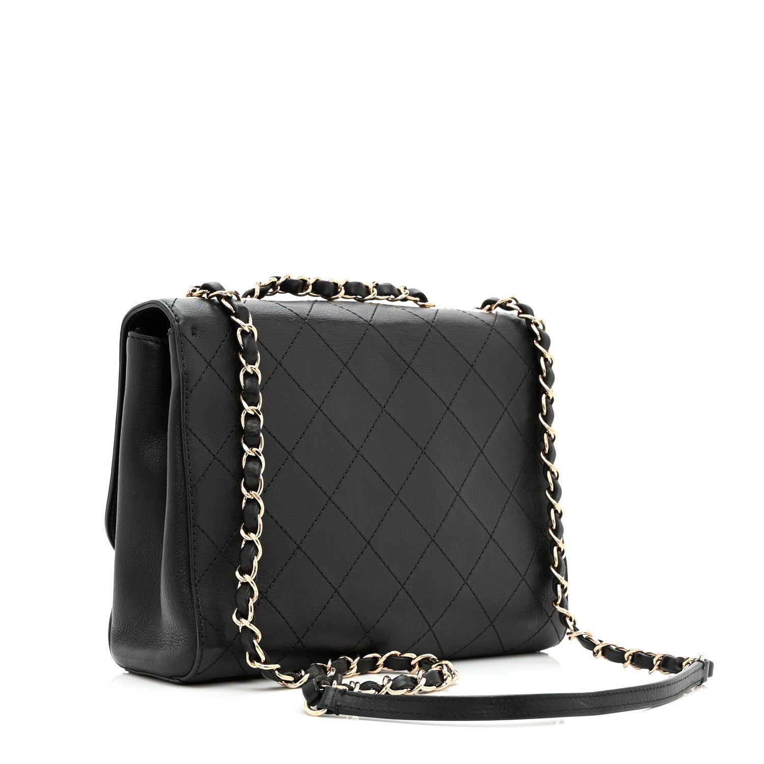 Chanel Calfskin Stitched Medium Covered CC Flap Bag Black 3 of 10