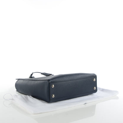 Prada Saffiano Lux Double Handle Shopping Tote Baltico 4 of 8