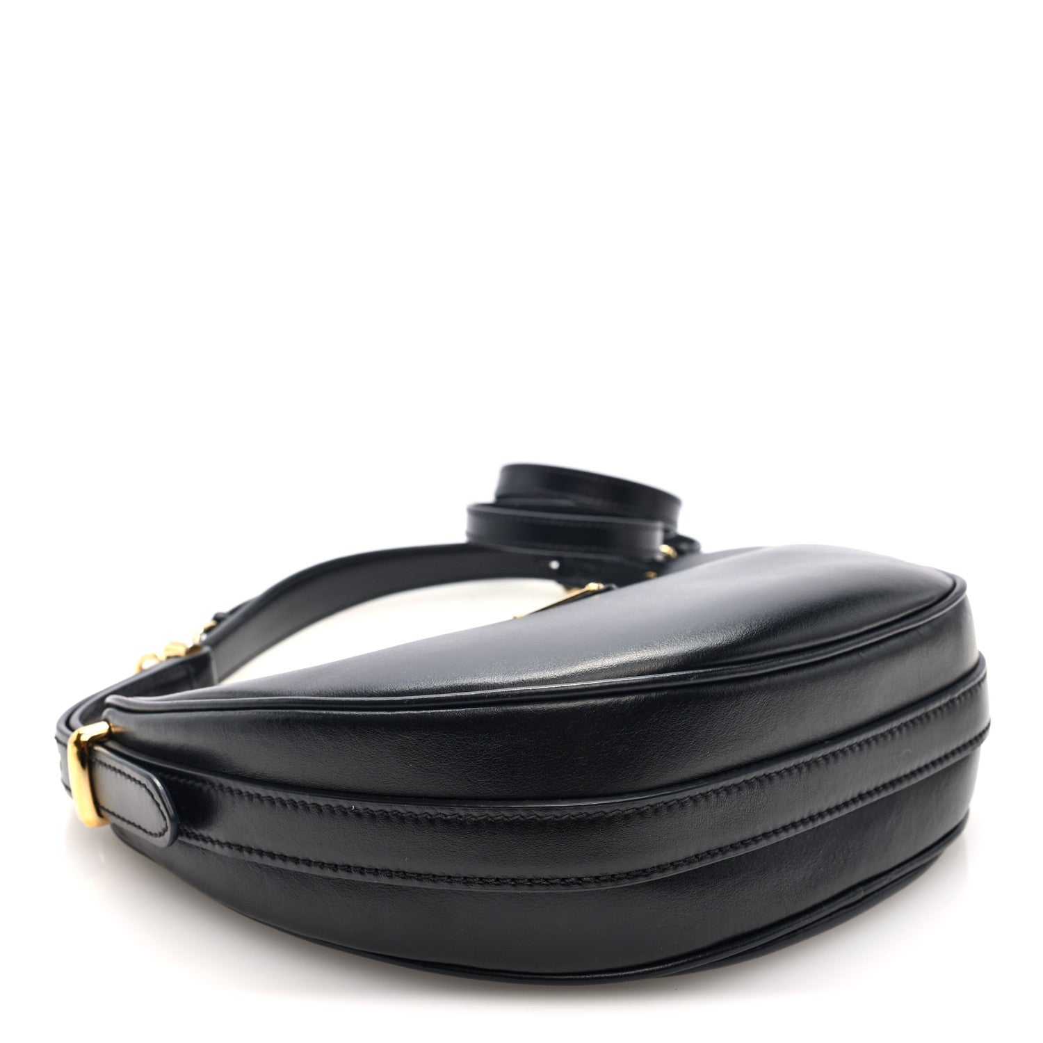 Prada Soft Calfskin Arque Shoulder Bag Black 4 of 9