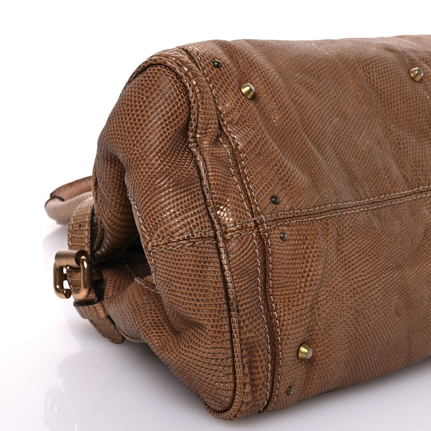 Lizard Medium Paddington Satchel Bronze