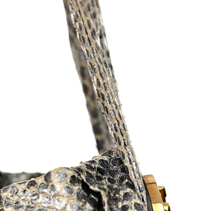 Gucci Snakeskin Medium Hysteria Top Handle Bag Black White 13 of 14