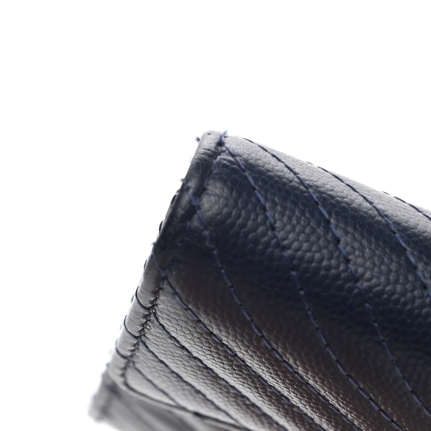 Chanel Caviar Chevron Quilted Compact Flap Wallet Navy 11 of 14