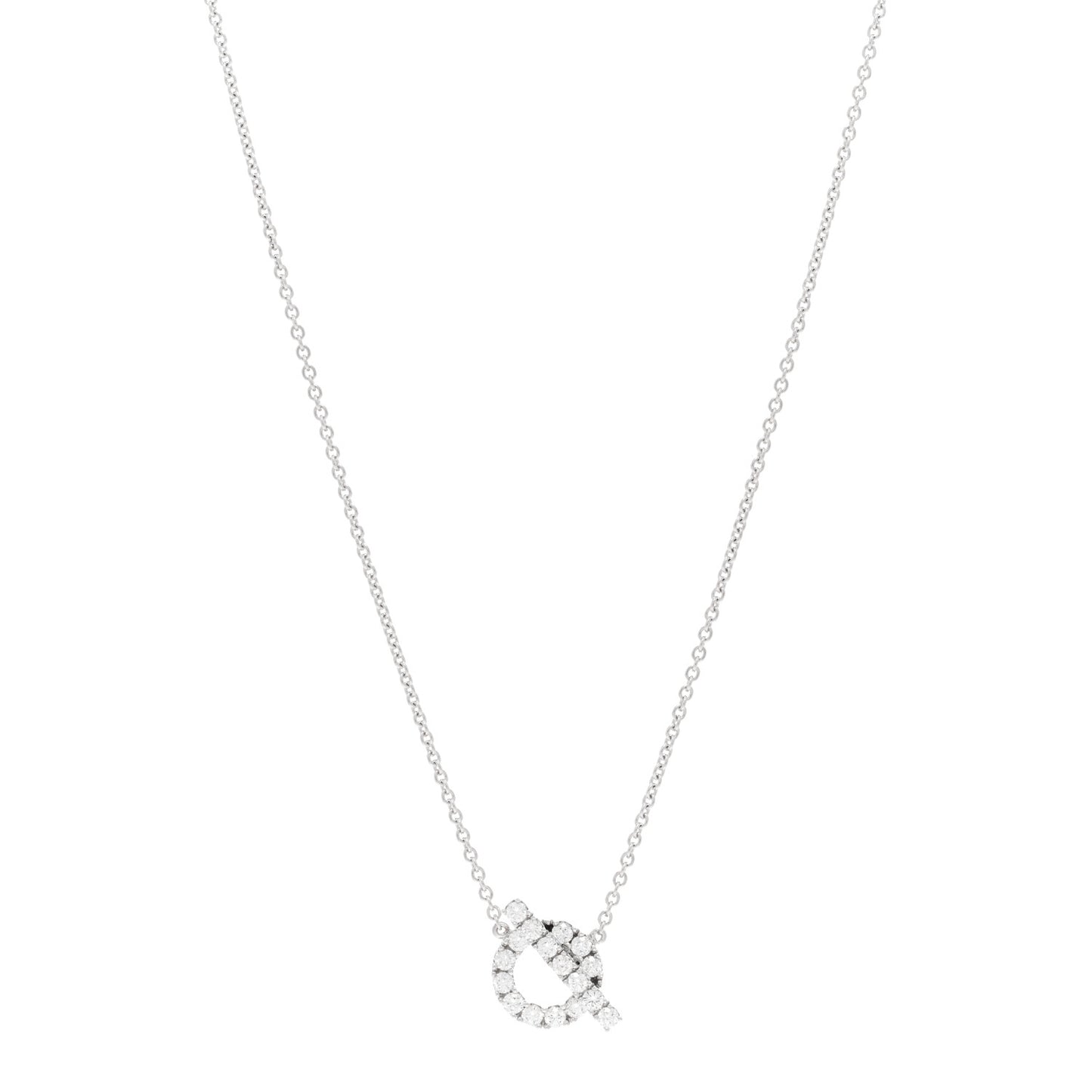 18K White Gold Diamond Finesse Pendant Necklace