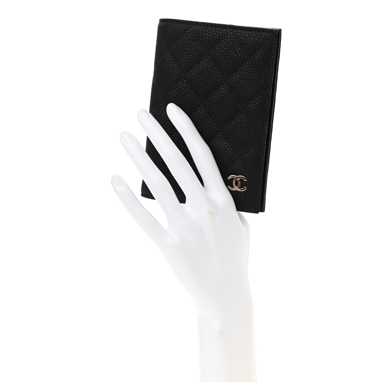 Chanel Iridescent Caviar Quilted Passport Holder Black 2 of 8