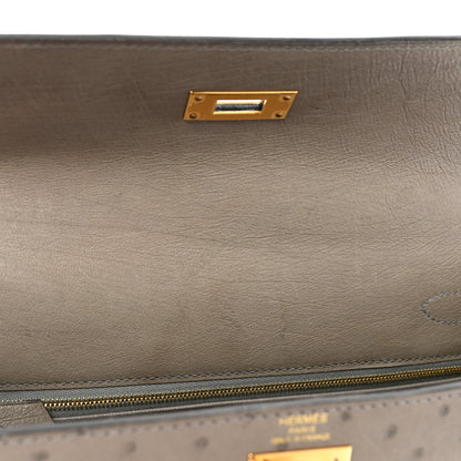 Hermes Ostrich Kelly Sellier 28 Gris Tourterelle 9 of 13