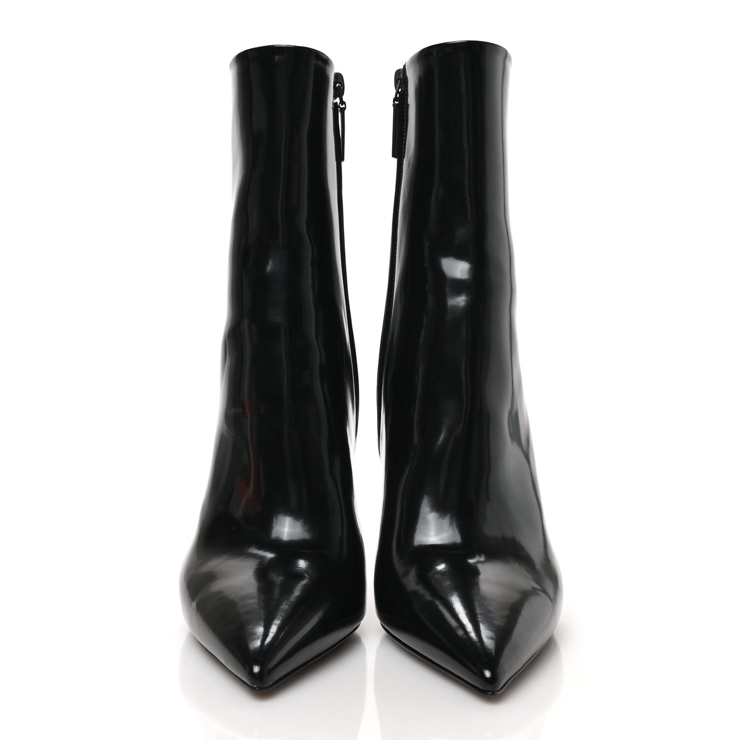 Glazed Calfskin Opyum Ankle Boots 38 Black