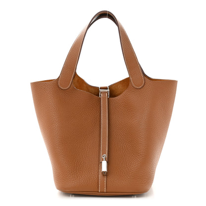 Hermes Taurillon Clemence Picotin Lock 22 MM Gold 1 of 11