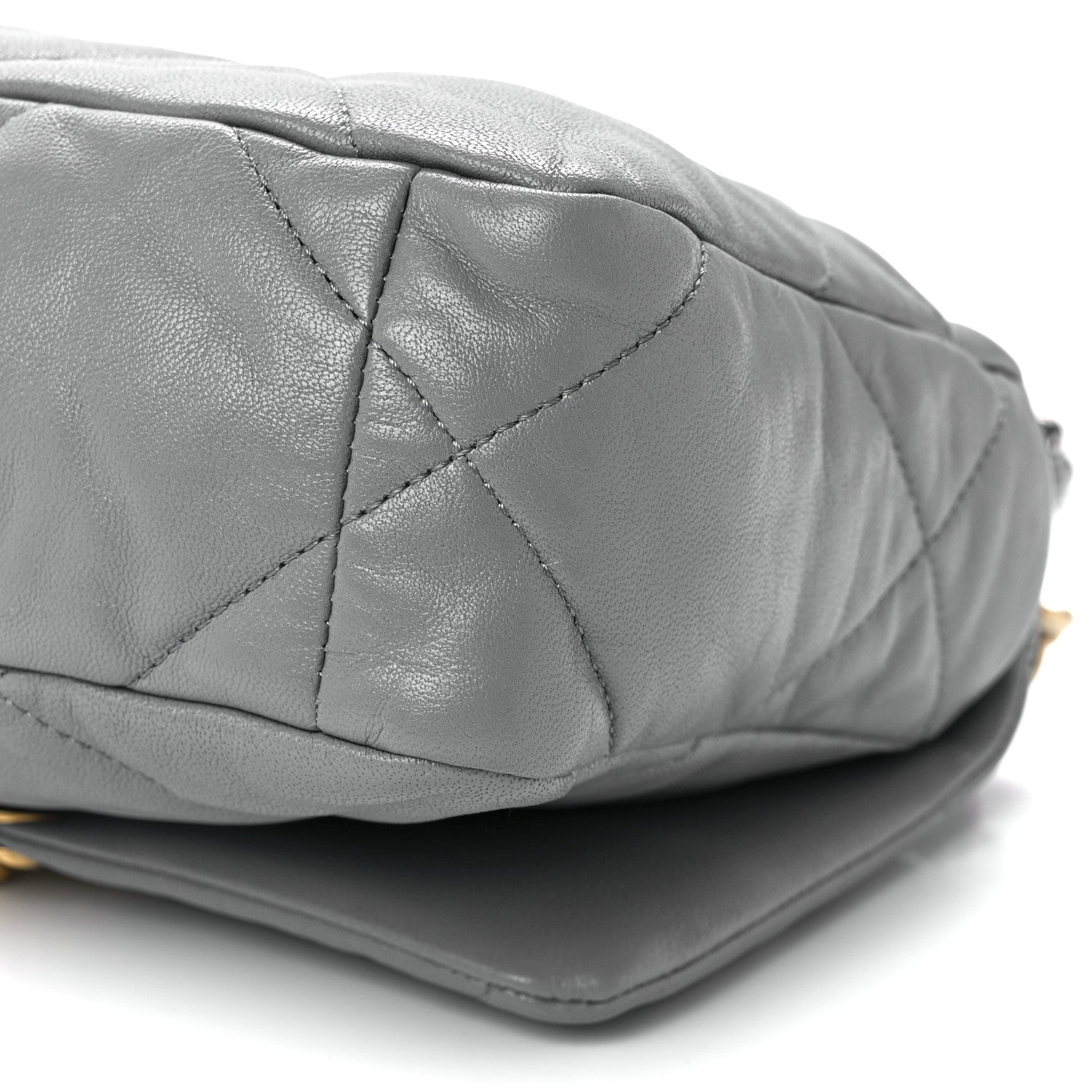 Chanel Goatskin Quilted Medium Chanel 19 Flap Grey 11 of 11
