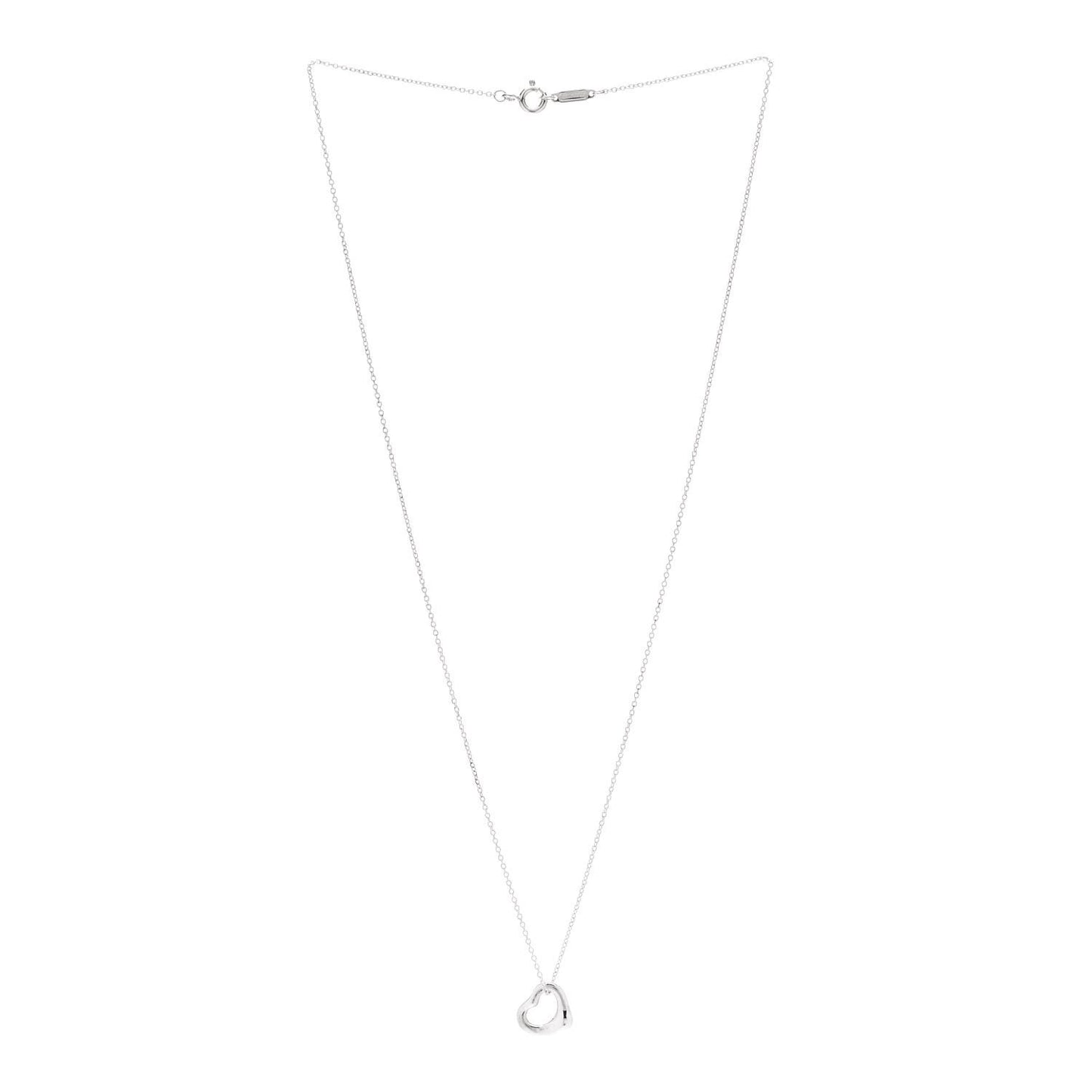 Sterling Silver 14mm Elsa Peretti Open Heart Pendant Necklace