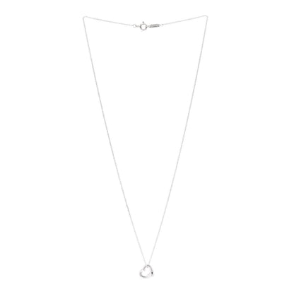 Tiffany Sterling Silver 14mm Elsa Peretti Open Heart Pendant Necklace 3 of 6