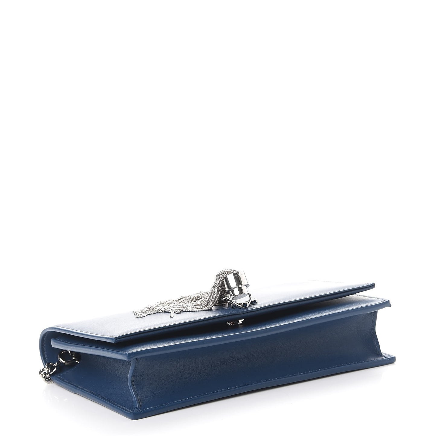 Smooth Calfskin Classic Monogram Kate Tassel Chain Wallet Denim