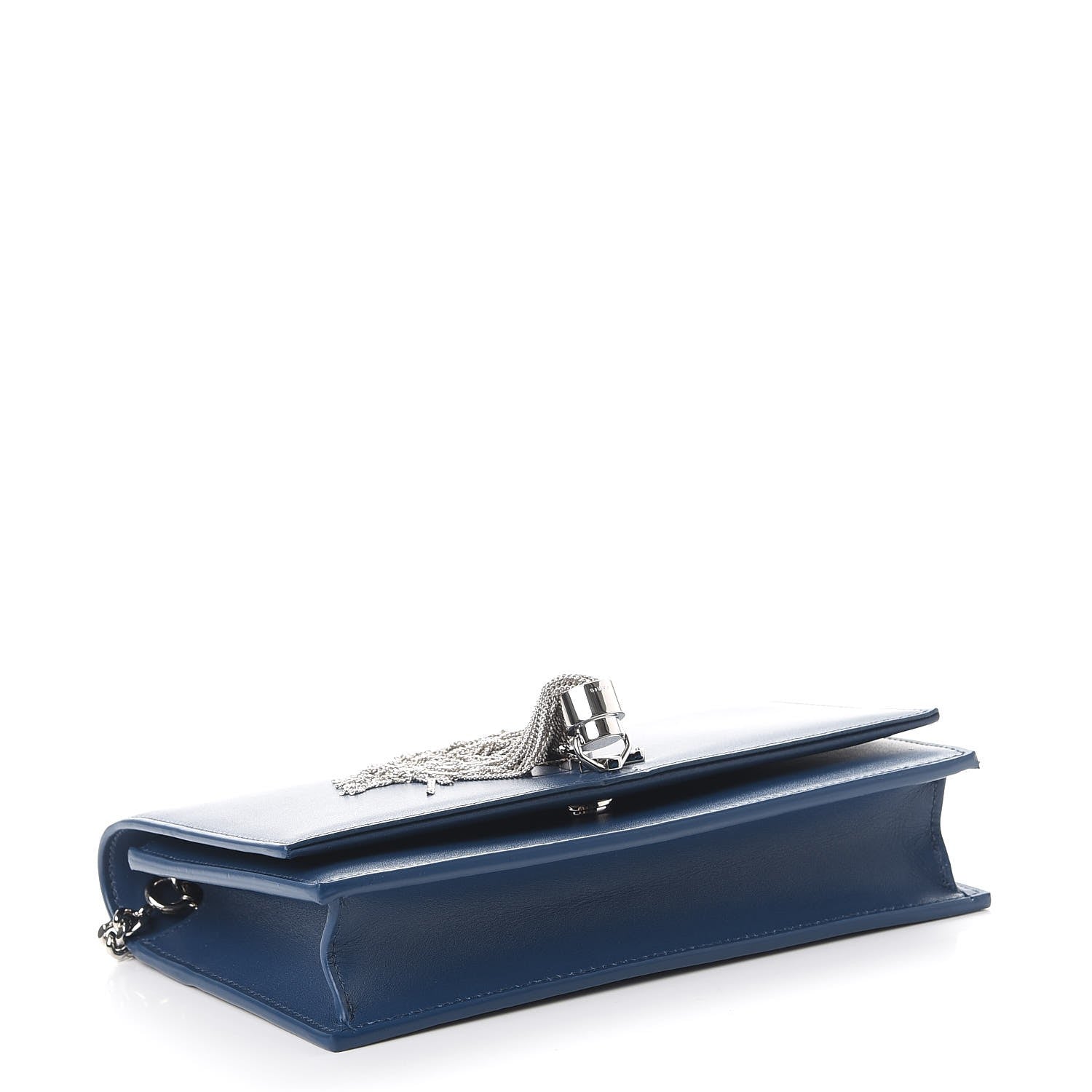 Saint Laurent Smooth Calfskin Classic Monogram Kate Tassel Chain Wallet Denim 4 of 8