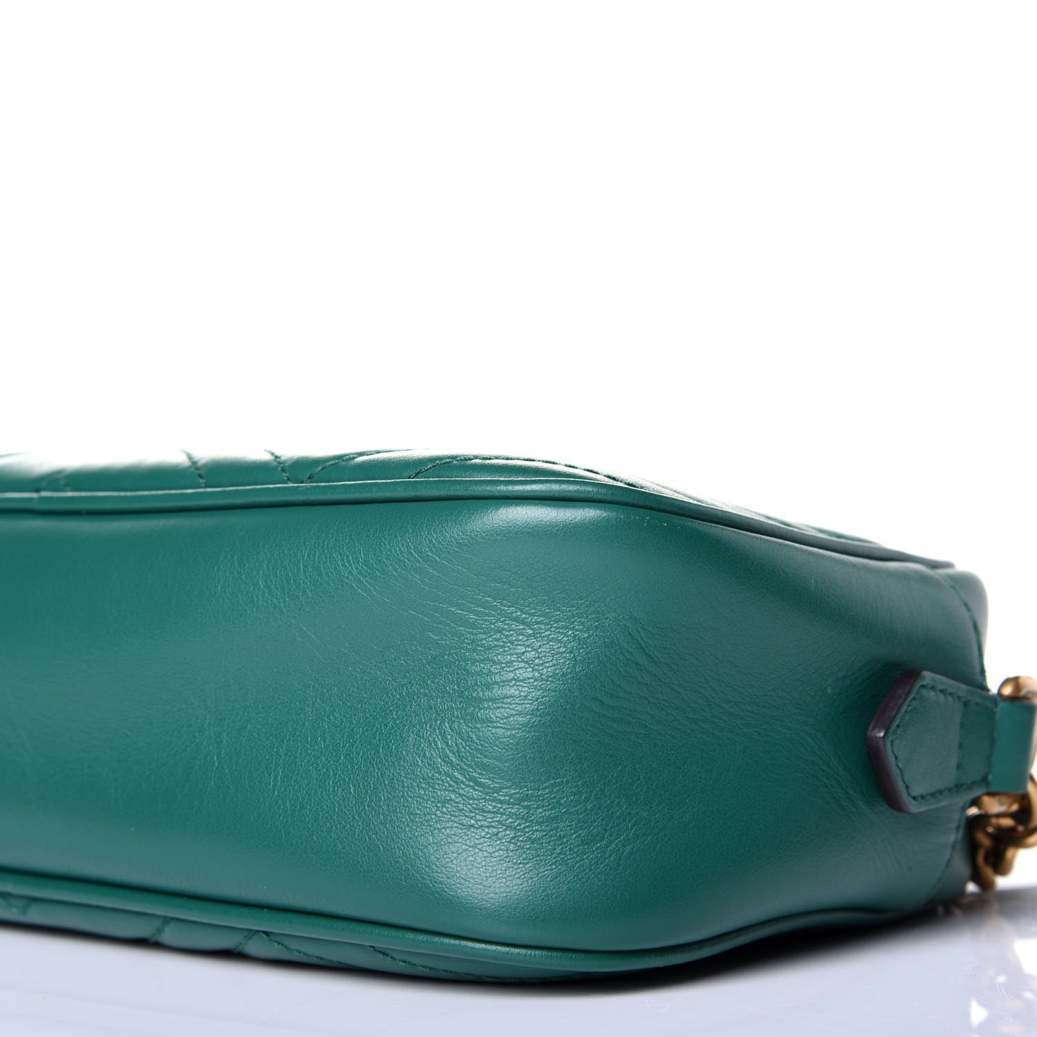 Gucci Calfskin Matelasse Small GG Marmont Chain Shoulder Bag Emerald Green 9 of 9