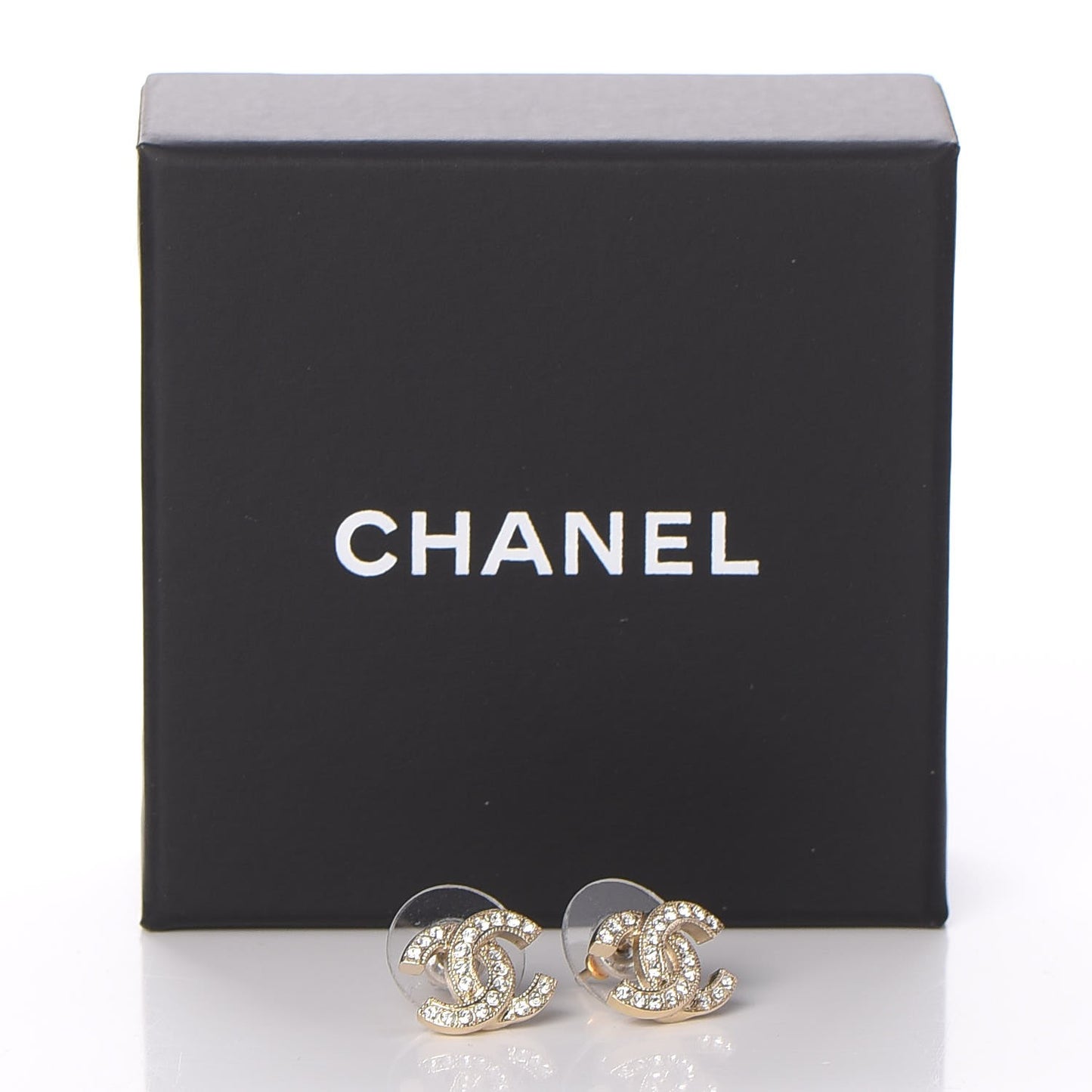 Crystal CC Earrings Gold