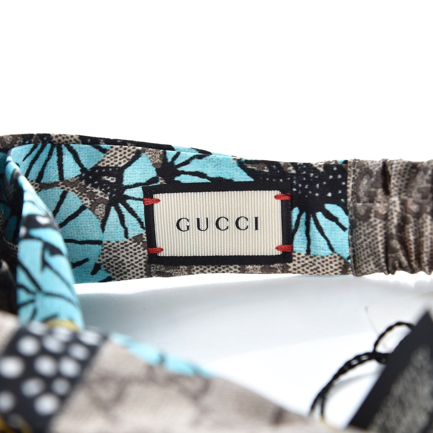 Silk Monogram Bengal Tiger Print Duchesse Headband Blue