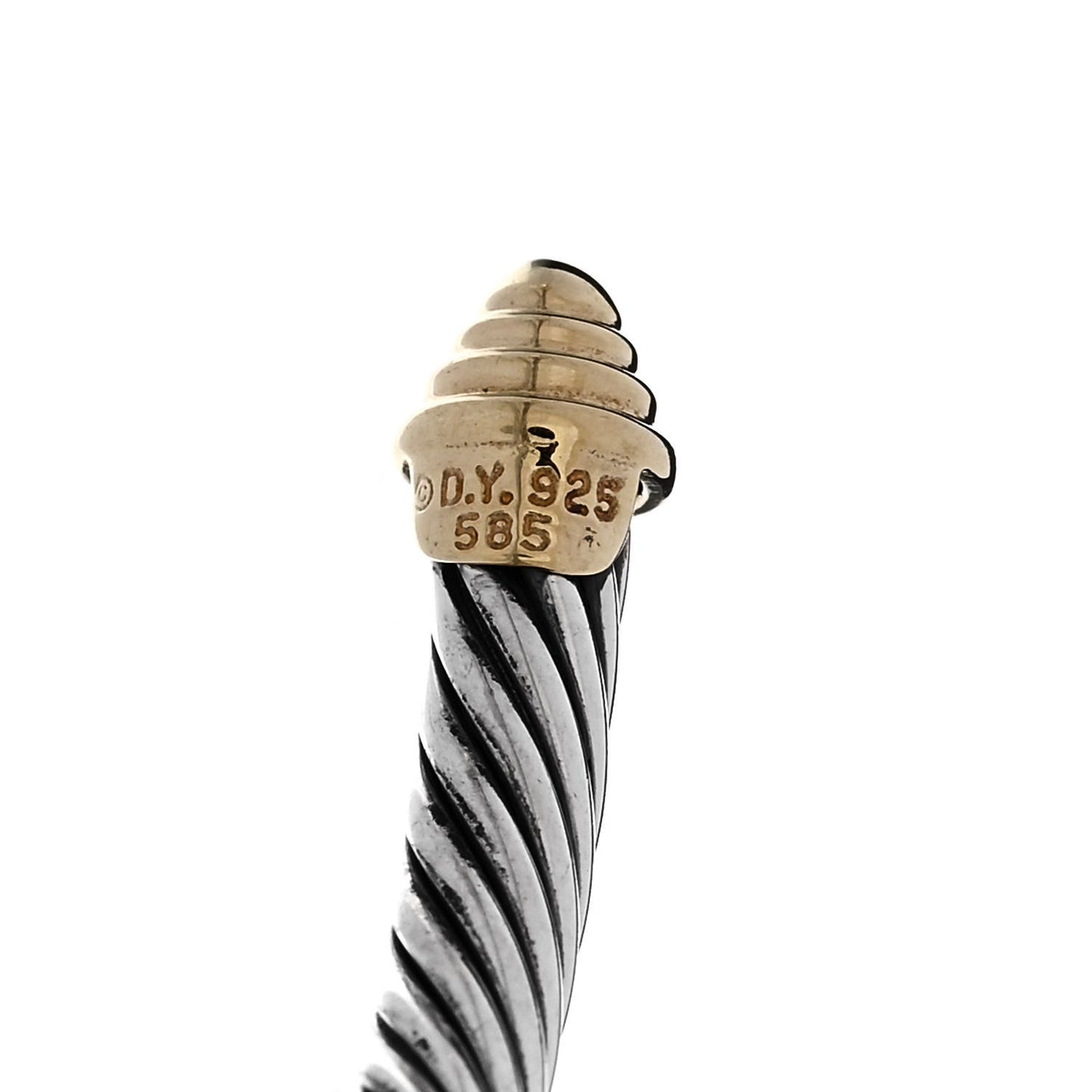 Sterling Silver 14K Yellow Gold 5mm Cable Classics Bracelet