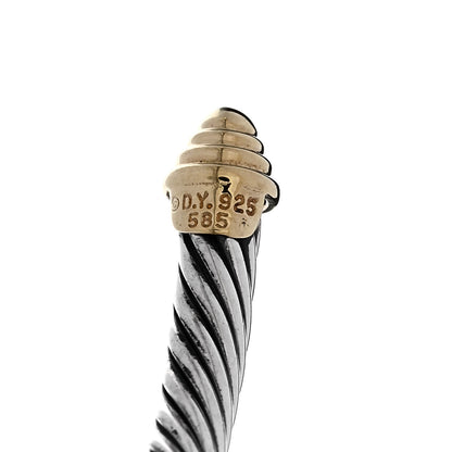 David Yurman Sterling Silver 14K Yellow Gold 5mm Cable Classics Bracelet 3 of 3