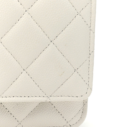 Chanel Caviar Quilted Wallet On Chain WOC White 12 of 12