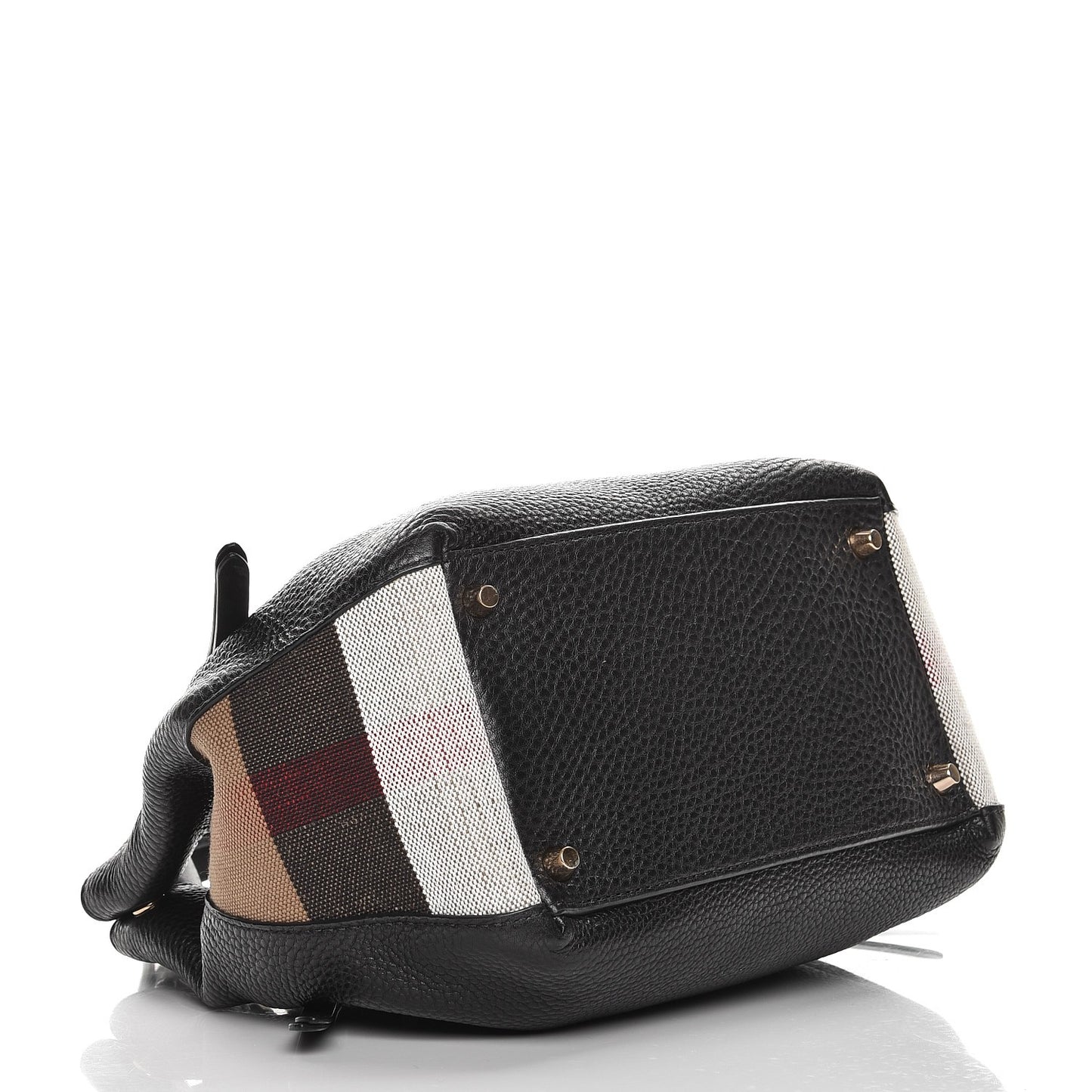 Grainy Calfskin House Check Small Maidstone Black