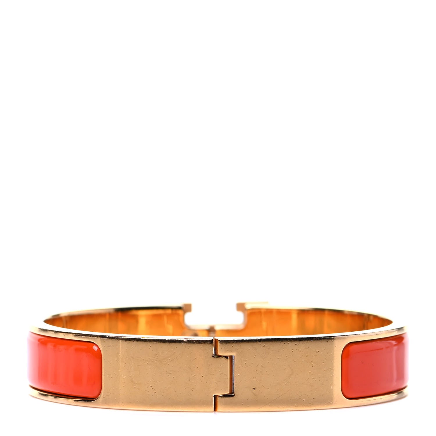 Hermes Enamel Narrow Clic Clac H Bracelet PM Capucine 3 of 4