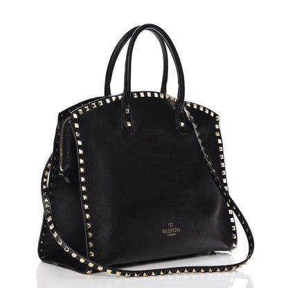 Valentino Garavani Vitello Rockstud Dome Shopper Black 4 of 16