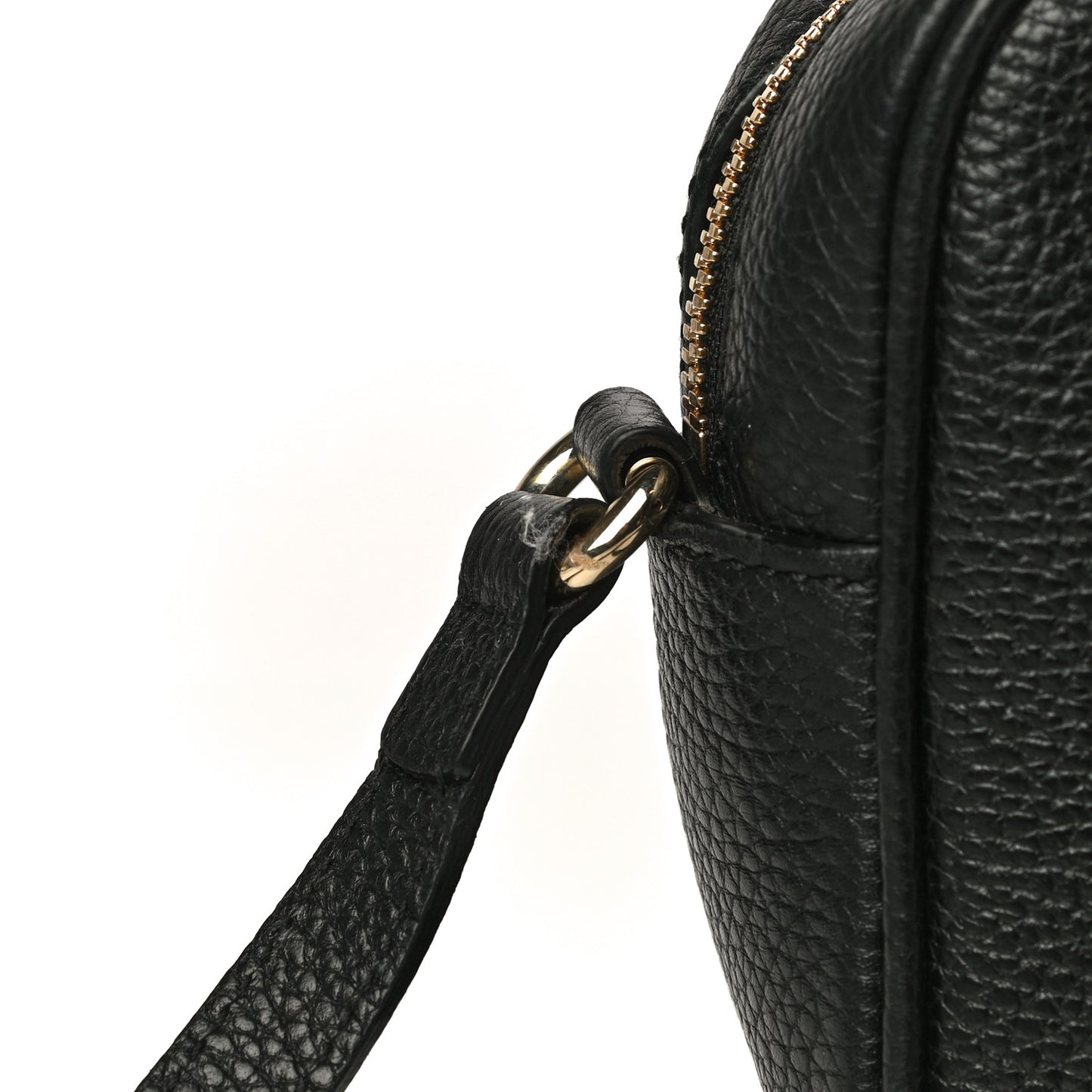 Pebbled Calfskin Small Soho Disco Bag Black