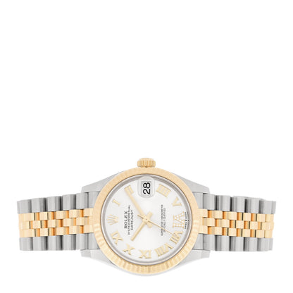Rolex Stainless Steel 18K Yellow Gold Diamond 31mm Oyster Perpetual Datejust Watch Silver Roman 278273 2 of 5