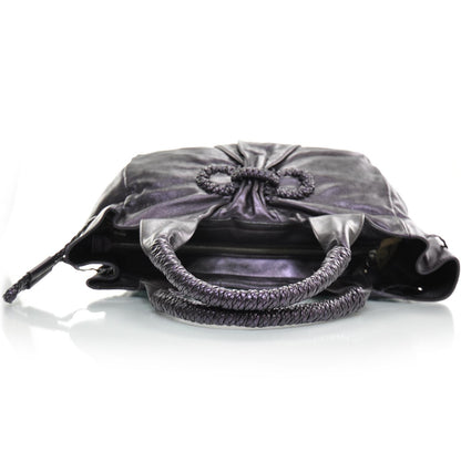 FASHIONPHILE SALVATOREFERRAGAMOVitelloGancioIntreccShoulderBagMetallicPurple 5 of 8