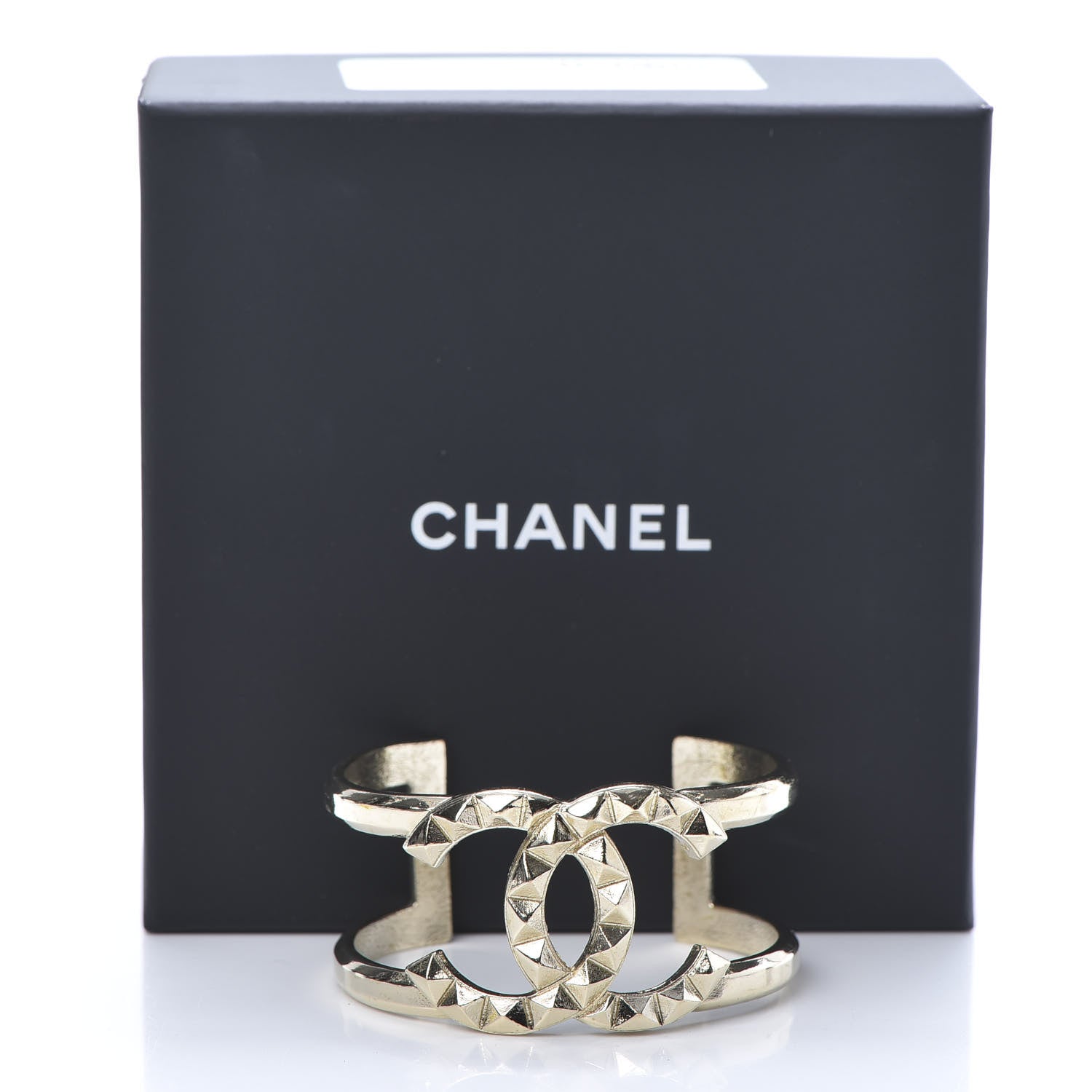 Chanel Metal Studded CC Cuff Gold 7 of 7