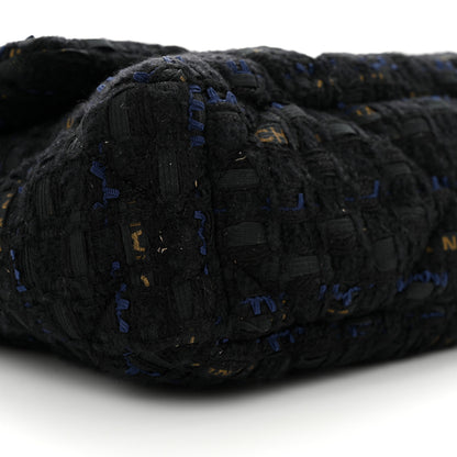 Chanel Tweed Quilted Medium Chanel 19 Flap Black Navy Gold 9 of 10