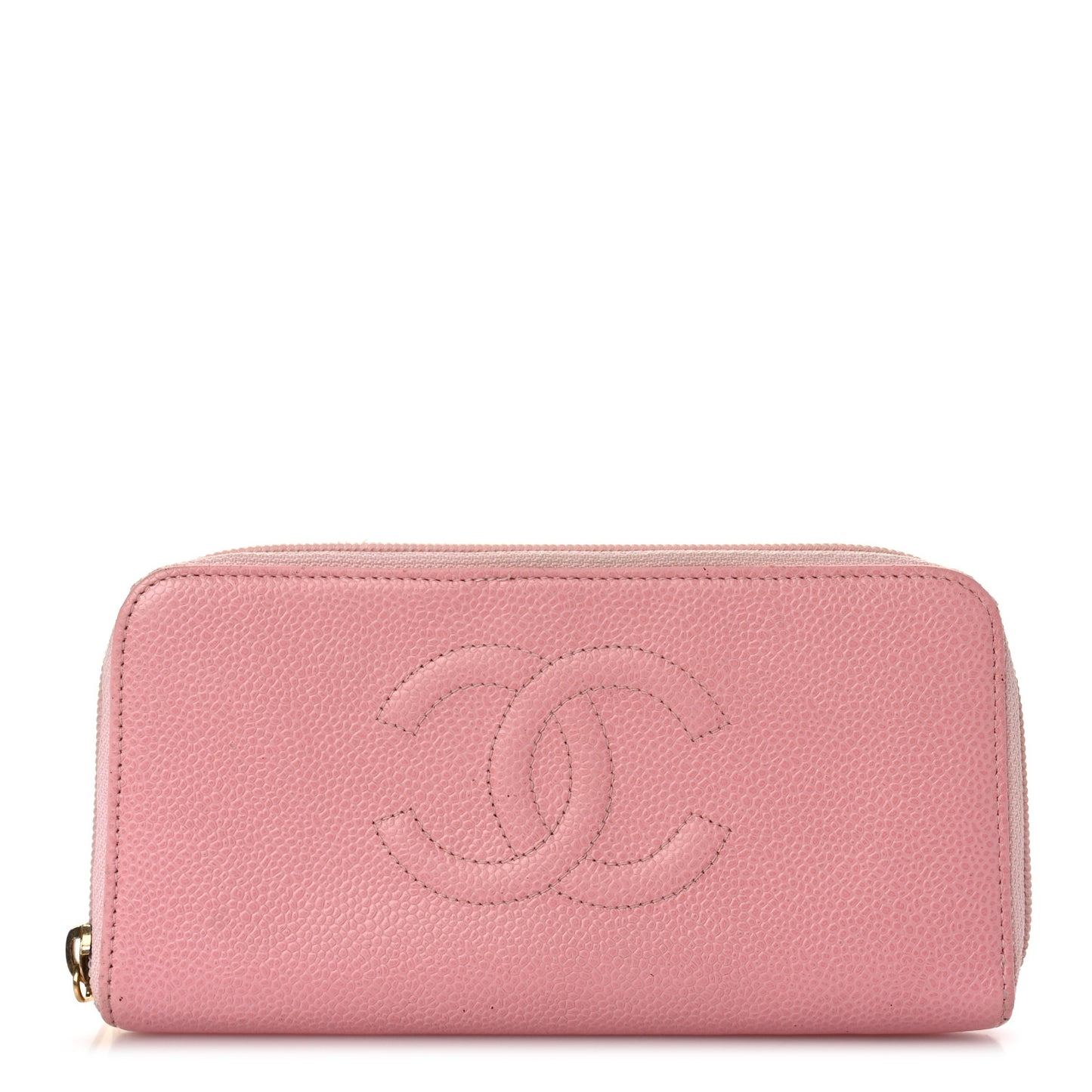 Caviar Large Timeless CC Zip Around Wallet Pink
