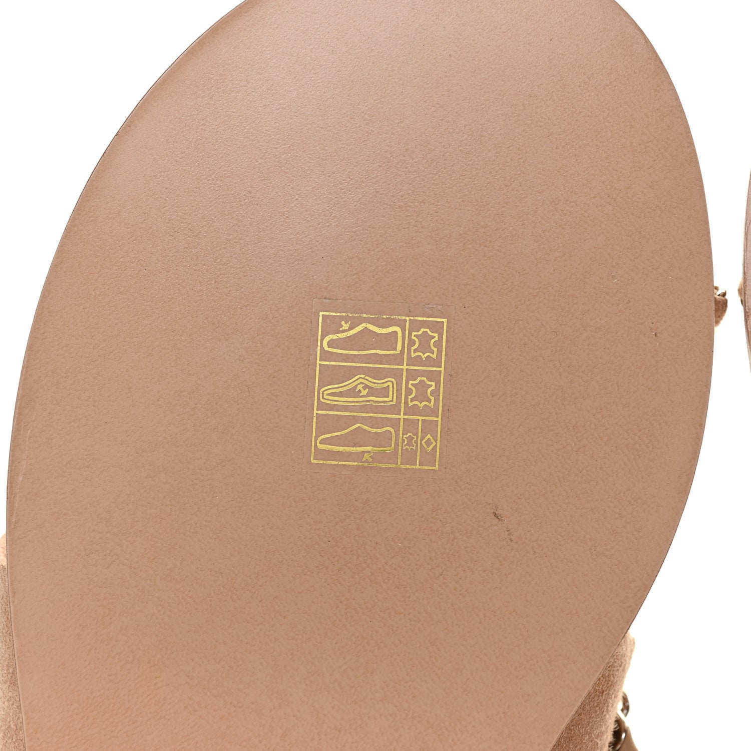 Chanel Lambskin Chain Flat Sandals 37.5 Beige 6 of 10