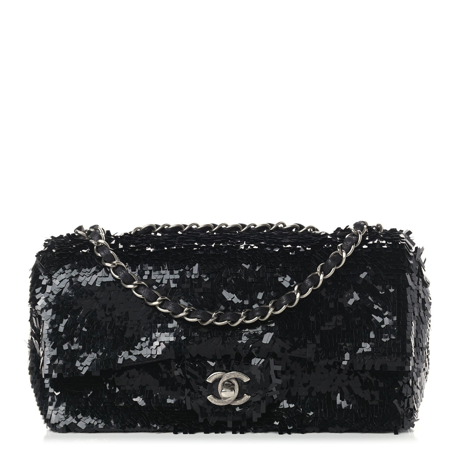 Chanel Sequin Embroidered Small Single Flap Black 1 of 9