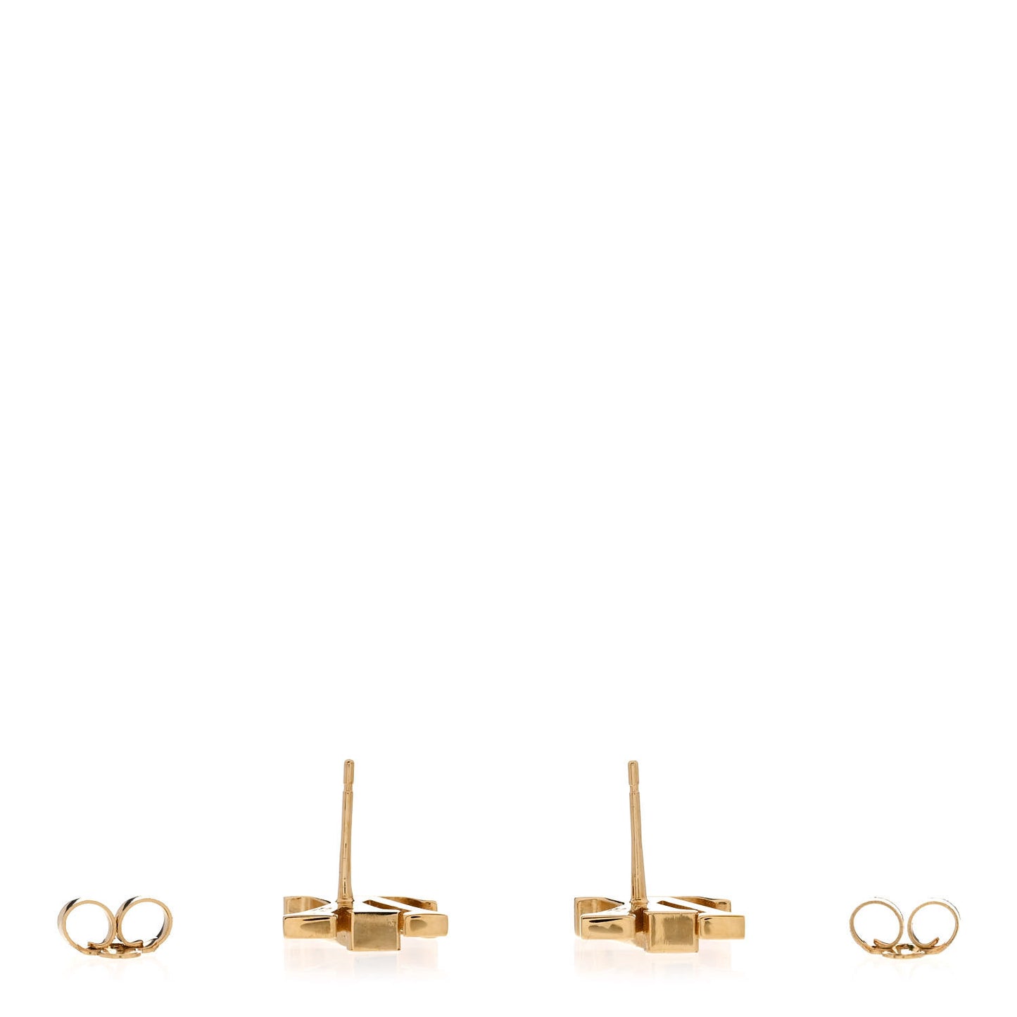Metal Enamel LV Iconic Earrings Gold