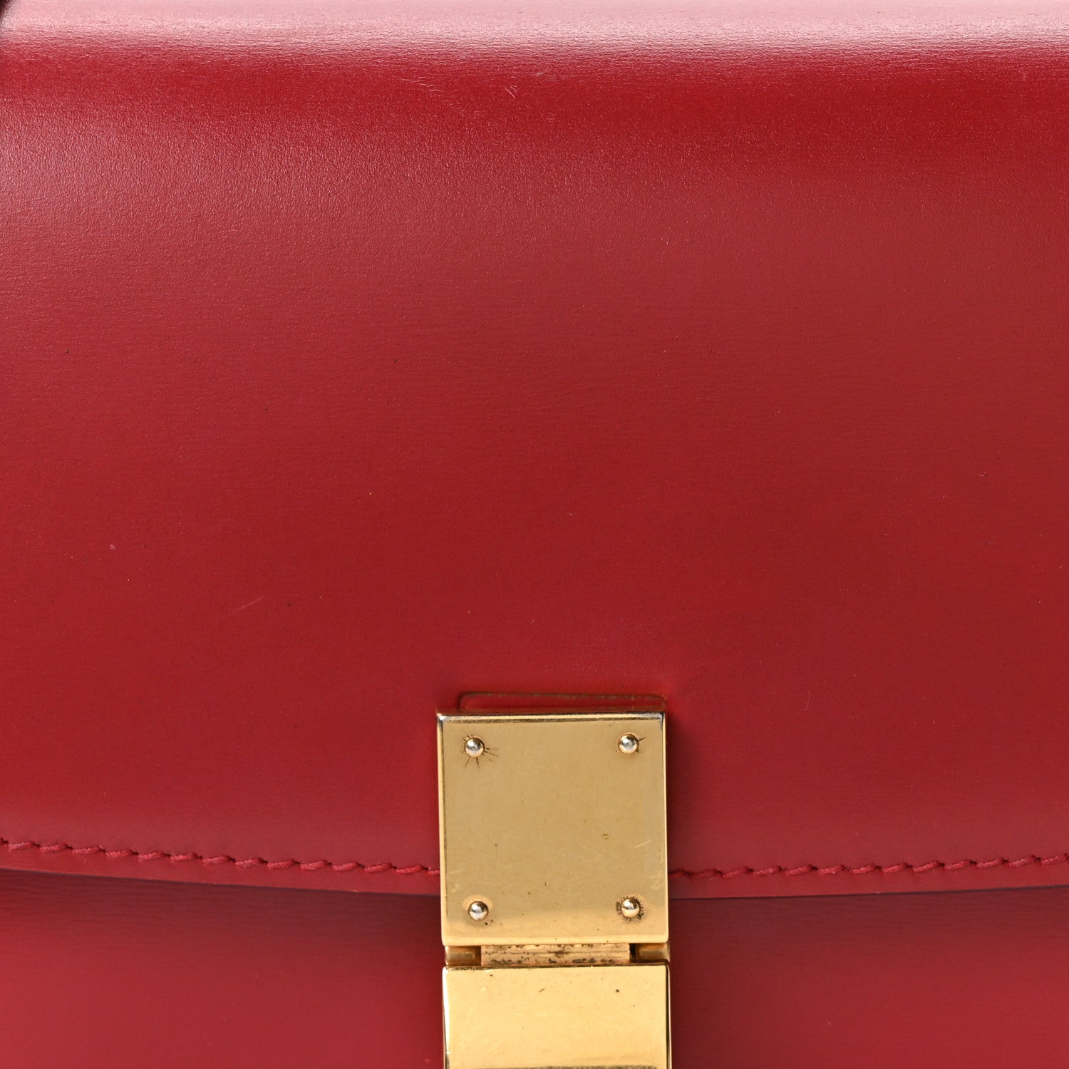 Celine Box Calfskin Small Classic Box Flap Bag Red 8 of 10