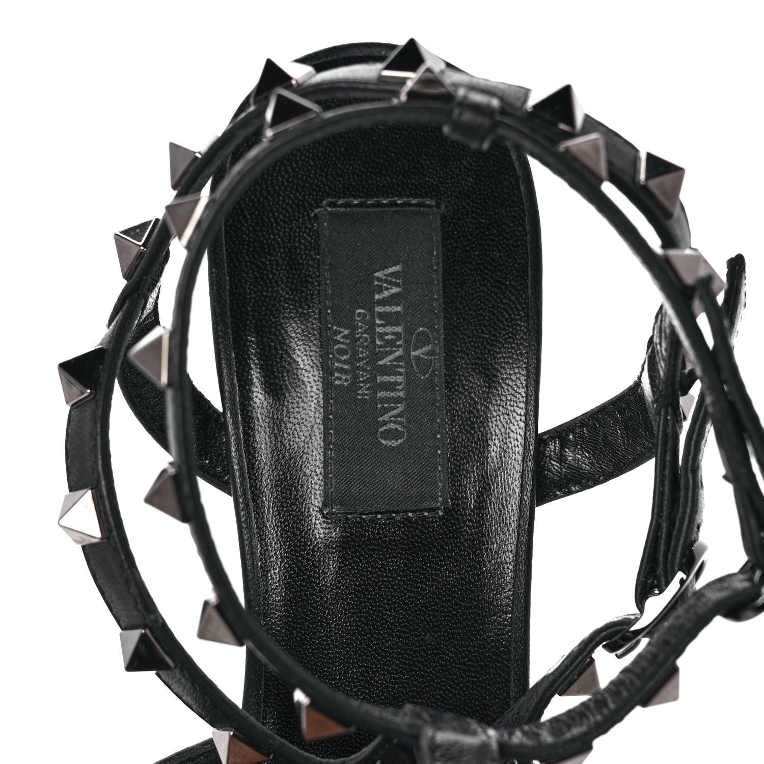 Valentino Garavani Nappa Rockstud Ankle Strap Low Heel Pumps 39 Black 7 of 8
