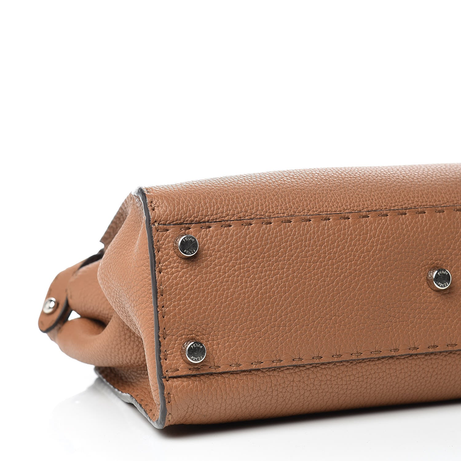 Fendi Cuoio Romano Selleria Bi-Color Medium Peekaboo Iconic Satchel Mou Deserto 9 of 17
