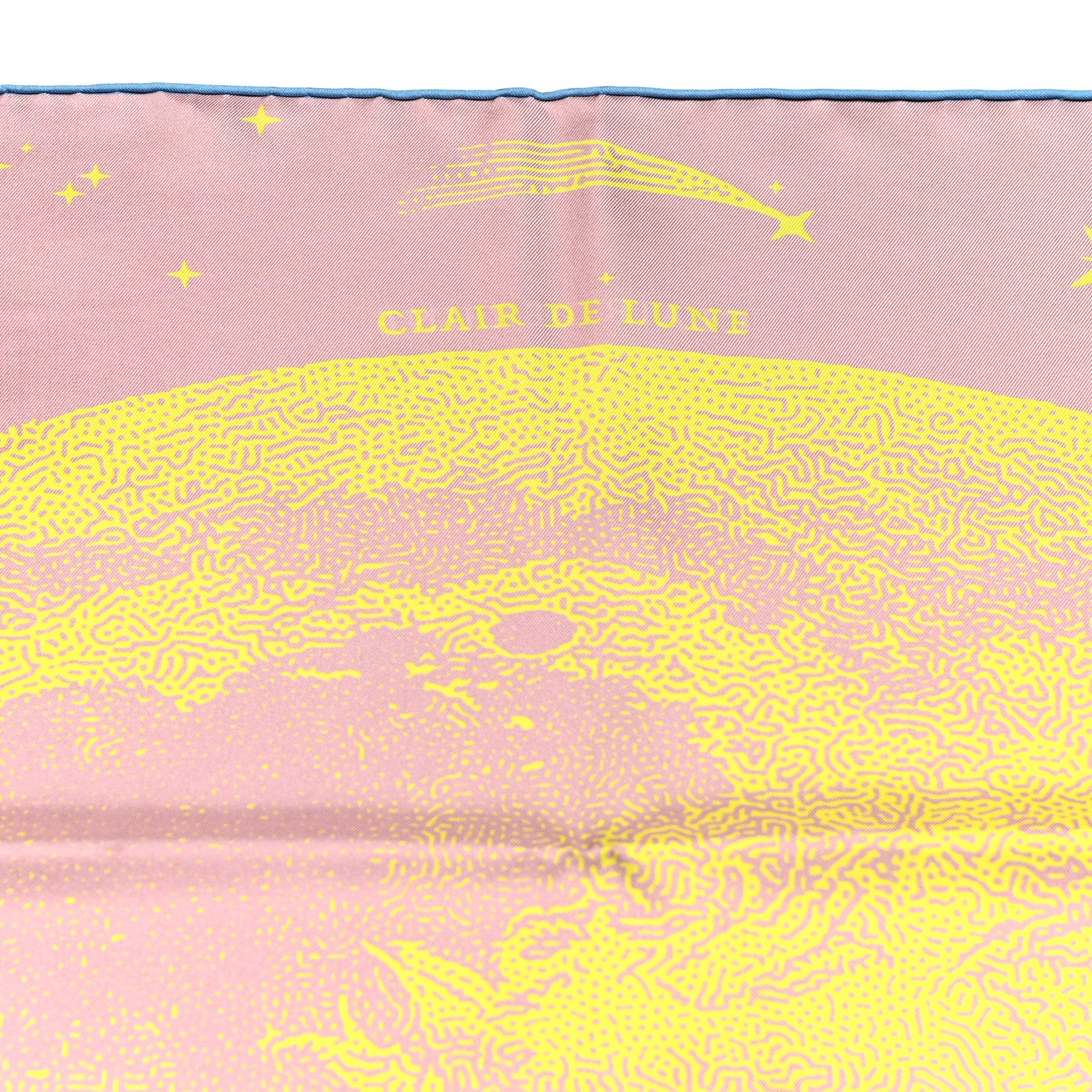 Hermes Silk Double Face Clair De Lune Scarf 90 Vieux Rose Jaune 4 of 6