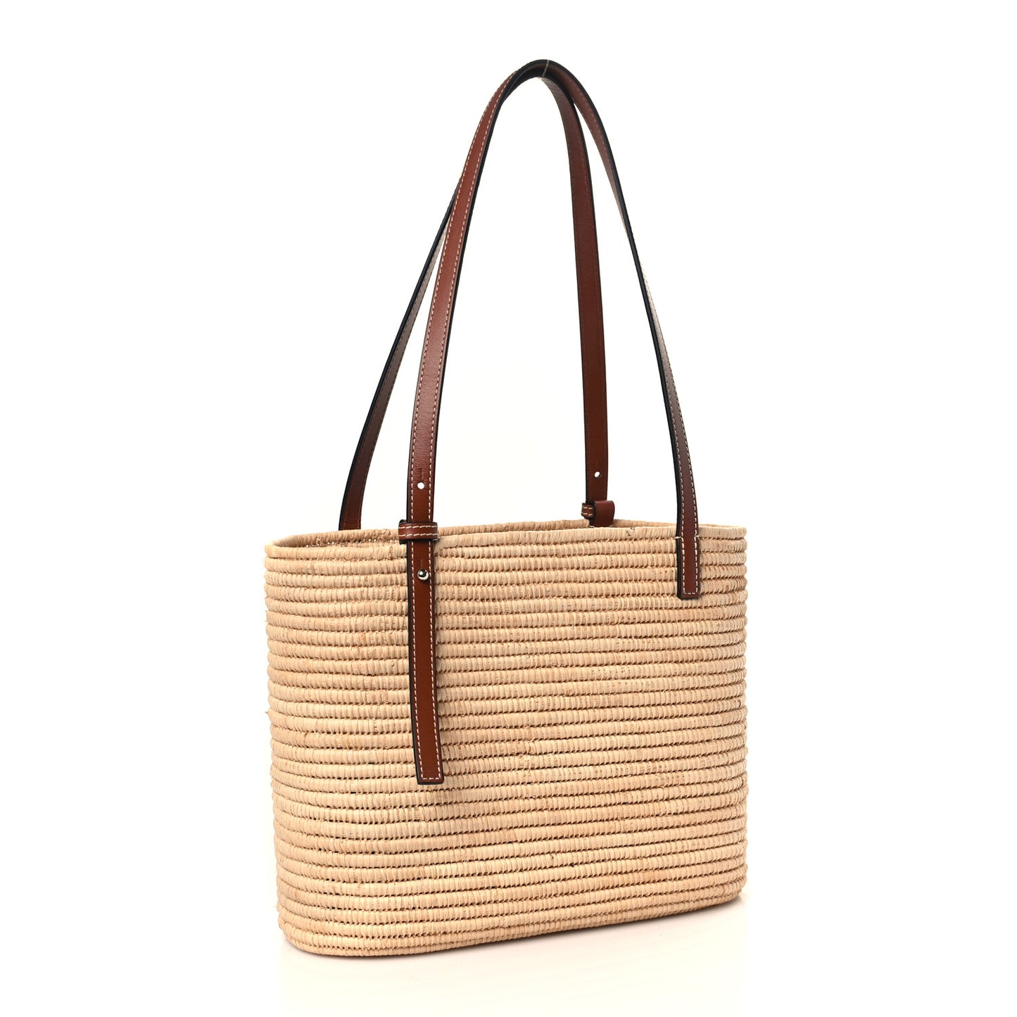 Raffia Small Square Basket Tote Bag Natural Tan