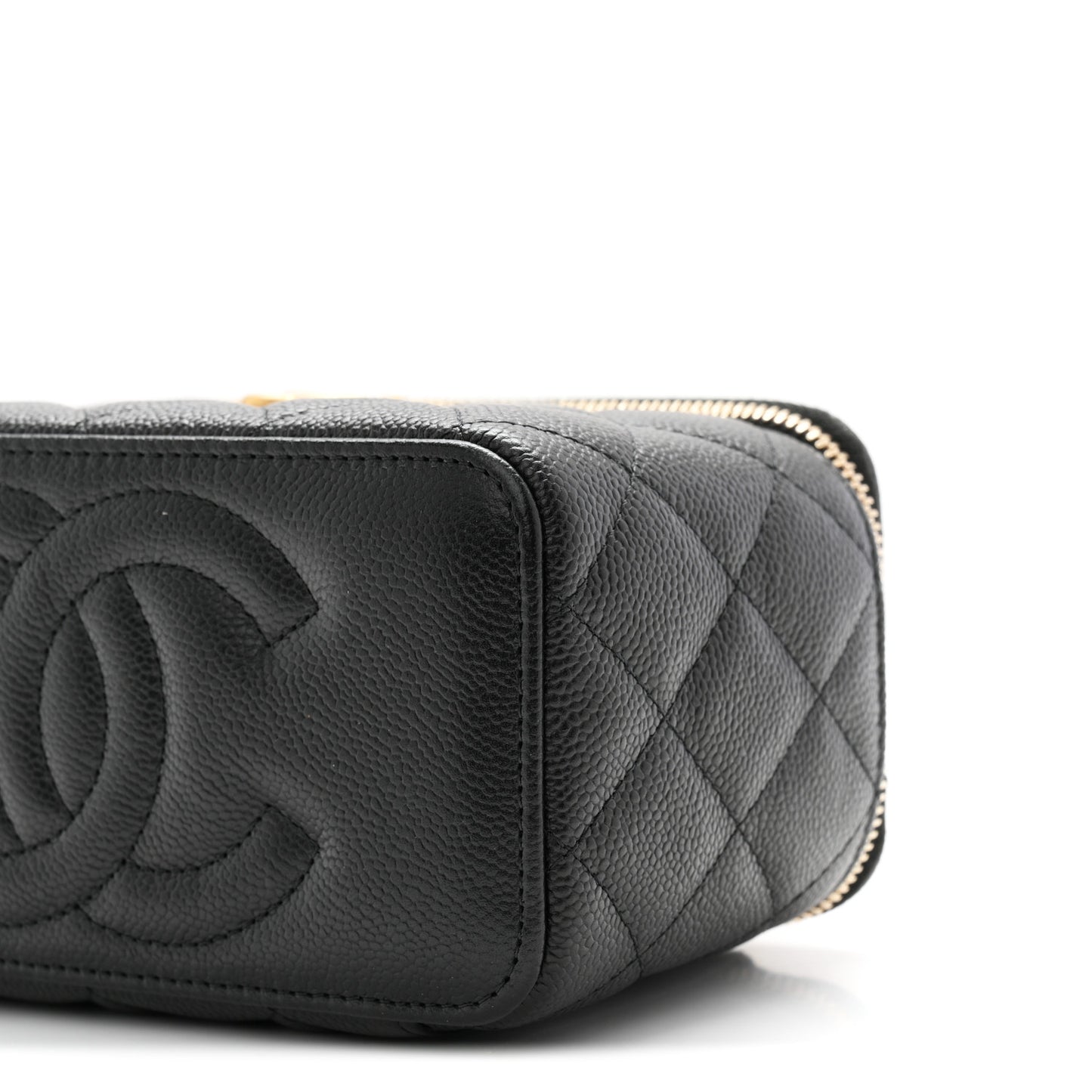 Caviar Quilted Sweetheart Vanity Case Black