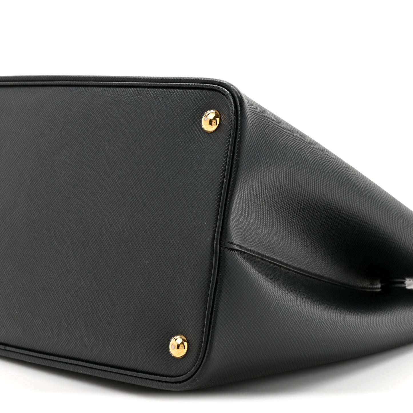 Saffiano Cuir Medium Double Bag Black Fuoco