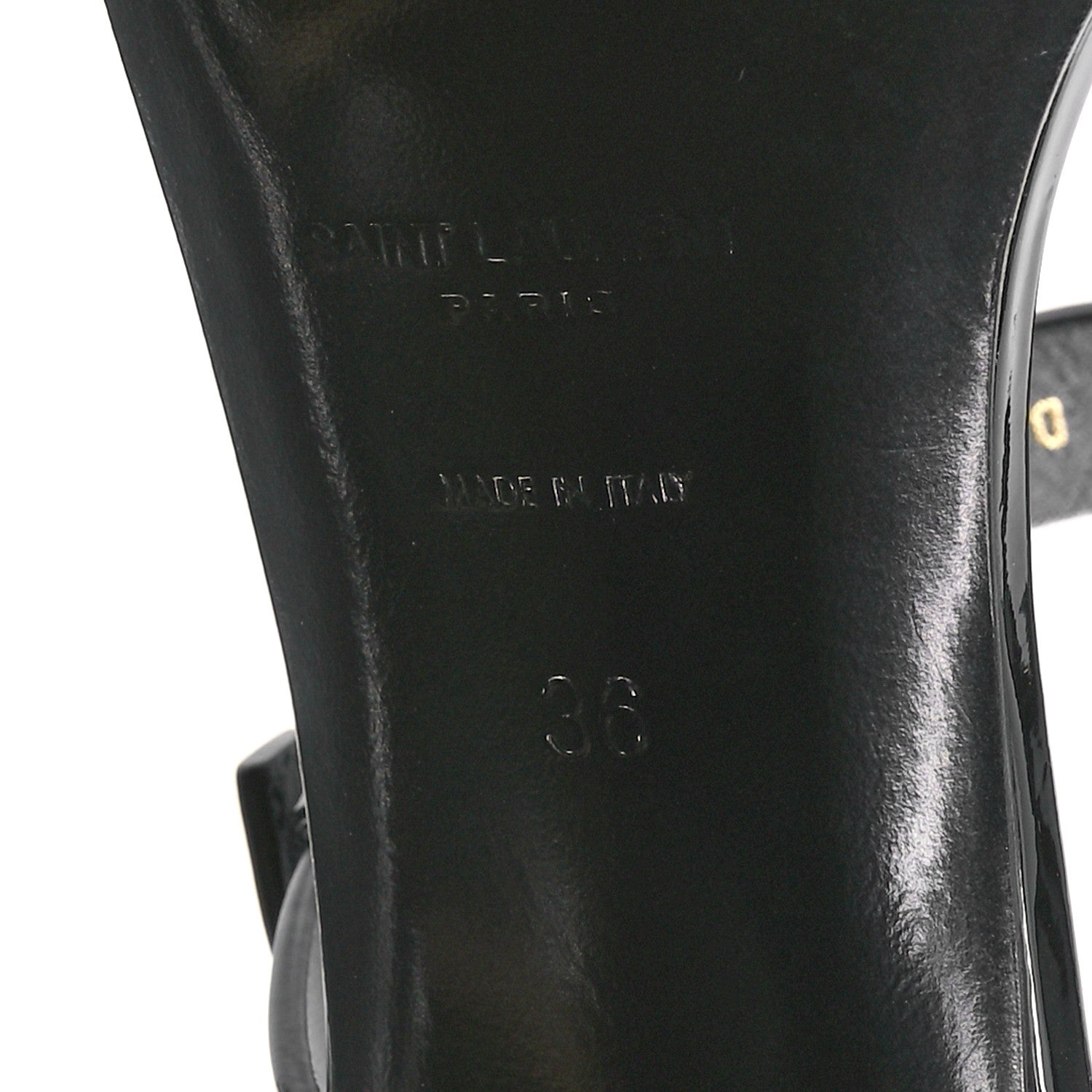 Saint Laurent Patent Calfskin Cassandra 75 Sandals 36 Black 7 of 10
