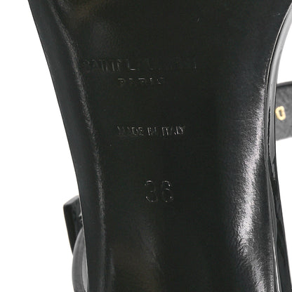 Saint Laurent Patent Calfskin Cassandra 75 Sandals 36 Black 7 of 10