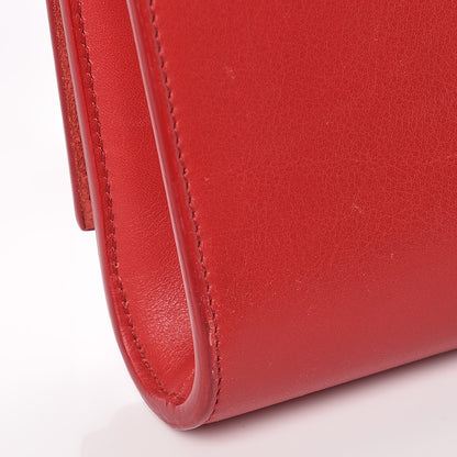 Saint Laurent Calfskin Classic Y Ligne Clutch Red 16 of 17