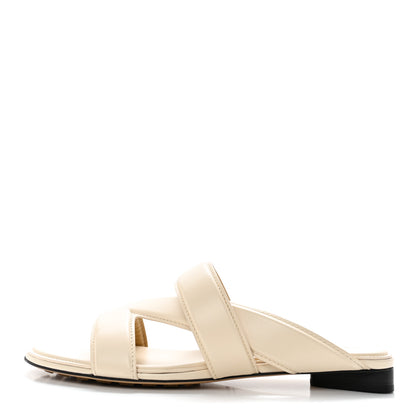Bottega Veneta Calfskin The Band Flat Sandals 39 Cream 1 of 9
